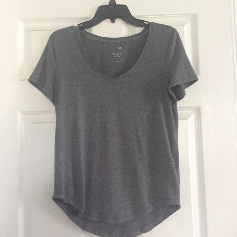 Gray V-neck